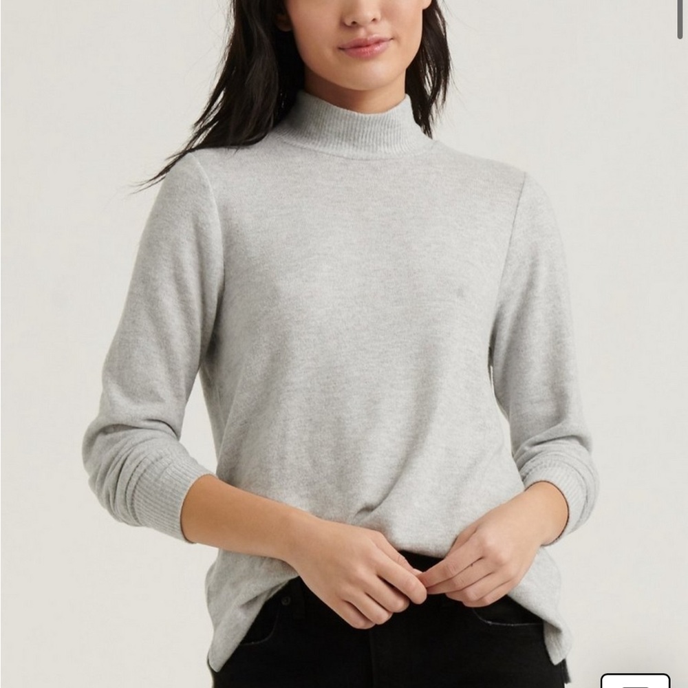 Lucky Brand Mock Neck Cloud Jersey Top